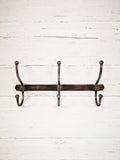 Industrial Style Hook Rail Coat Rack Distressed Galvanised Rustic with 3, 4 or 5 double hooks