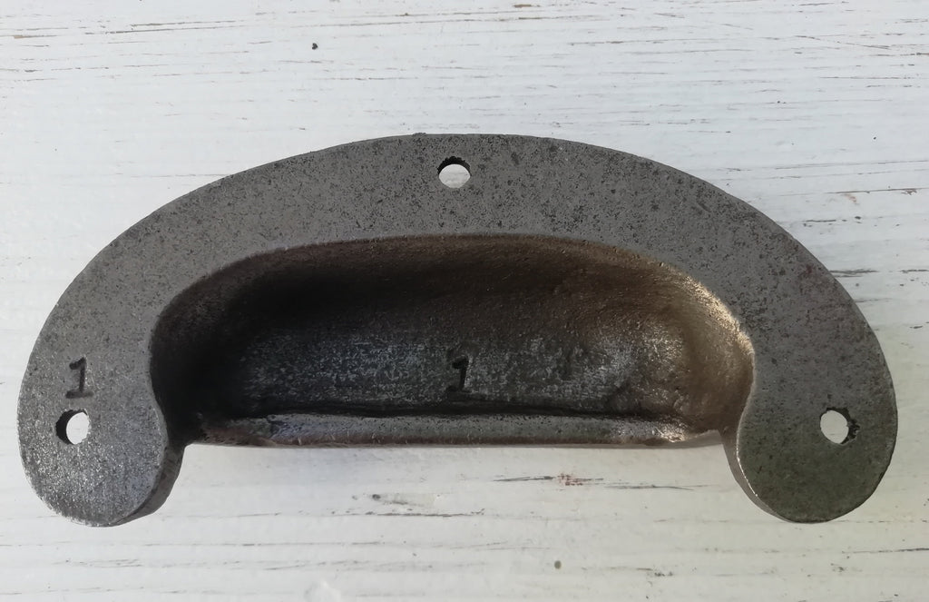 ROUND LIPPED LUGS Cup Drawer Cupboard  Cabinet Handle door Bow handle brown/black Cast Iron, Puller Handle Square lipped