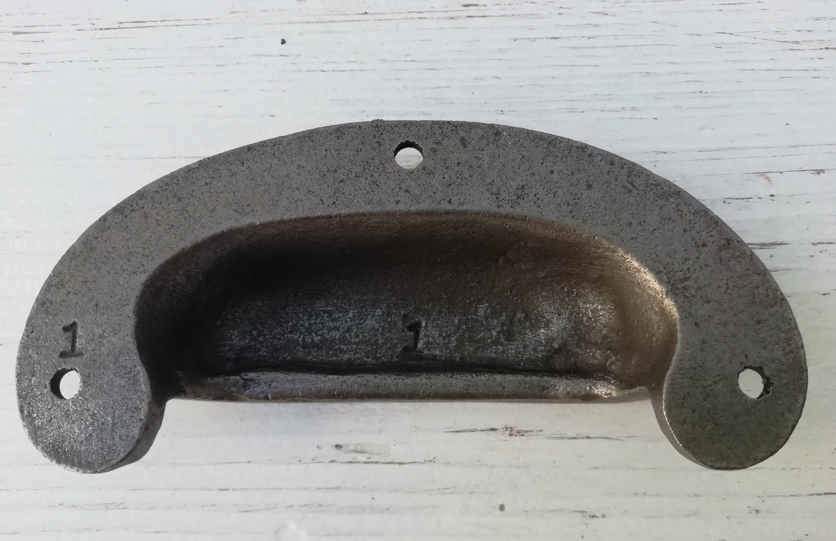 ROUND LIPPED LUGS Cup Drawer Cupboard  Cabinet Handle door Bow handle brown/black Cast Iron, Puller Handle Square lipped