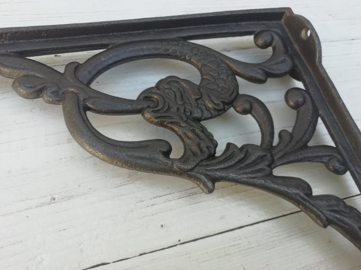 1pc LARGE Shelf Bracket SERPENT Design Cast antique Iron 24cm x 26cm book shelf Wall Bracket Support