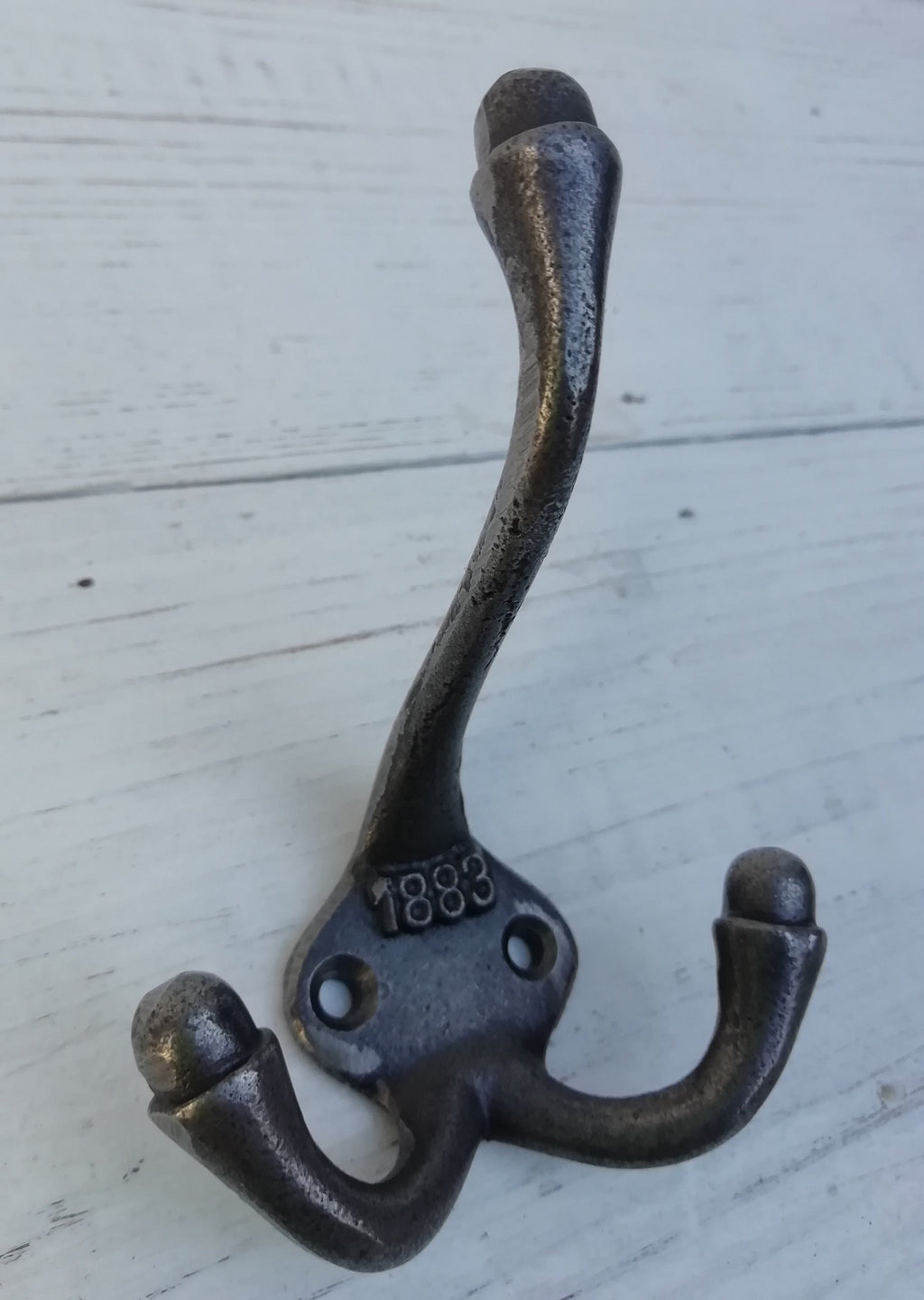 Simple triple 1883 Coat Hook - Retro Antique Finish Cast antique Iron 9cm