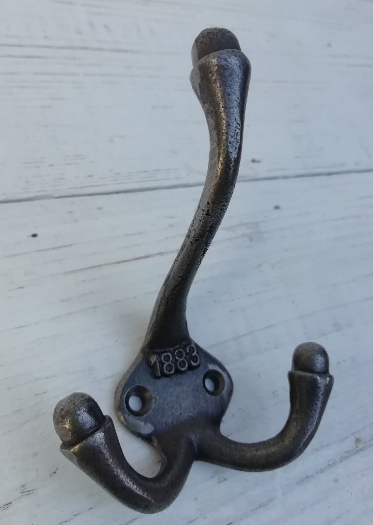 Simple triple 1883 Coat Hook - Retro Antique Finish Cast antique Iron 9cm