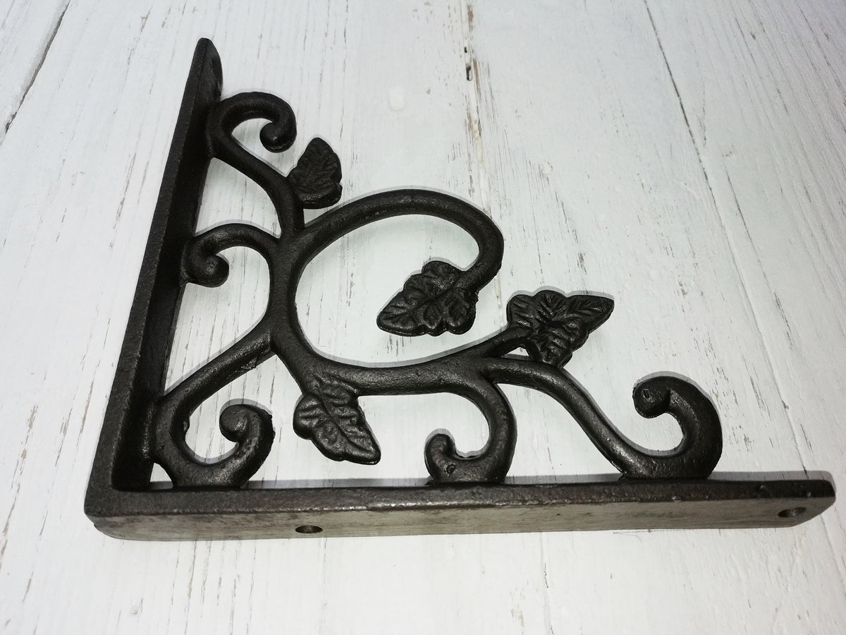 1pc decorative shelf support LEAF design Bracket, wall Support books storage Cast Iron book shelf, suitable for scaffold board