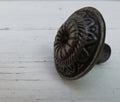 Cupboard Knob screw ORNATE design Cast antique Iron 35mm diameter Drawer Cupboard  Cabinet Handle door shabby chic Cast Iron, Puller Handle