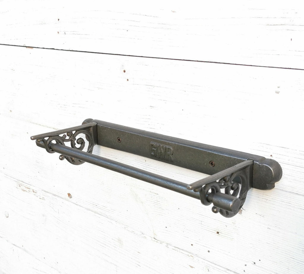 Wall Mounted Cast antique iron Kitchen Roll Holder GWR - Great Western Railway