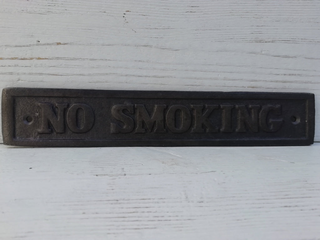 Cast Iron 'NO SMOKING' Door Plaque Wall Sign Cast Iron Room vintage retro Industrial. For Pub Restaurant Cafe