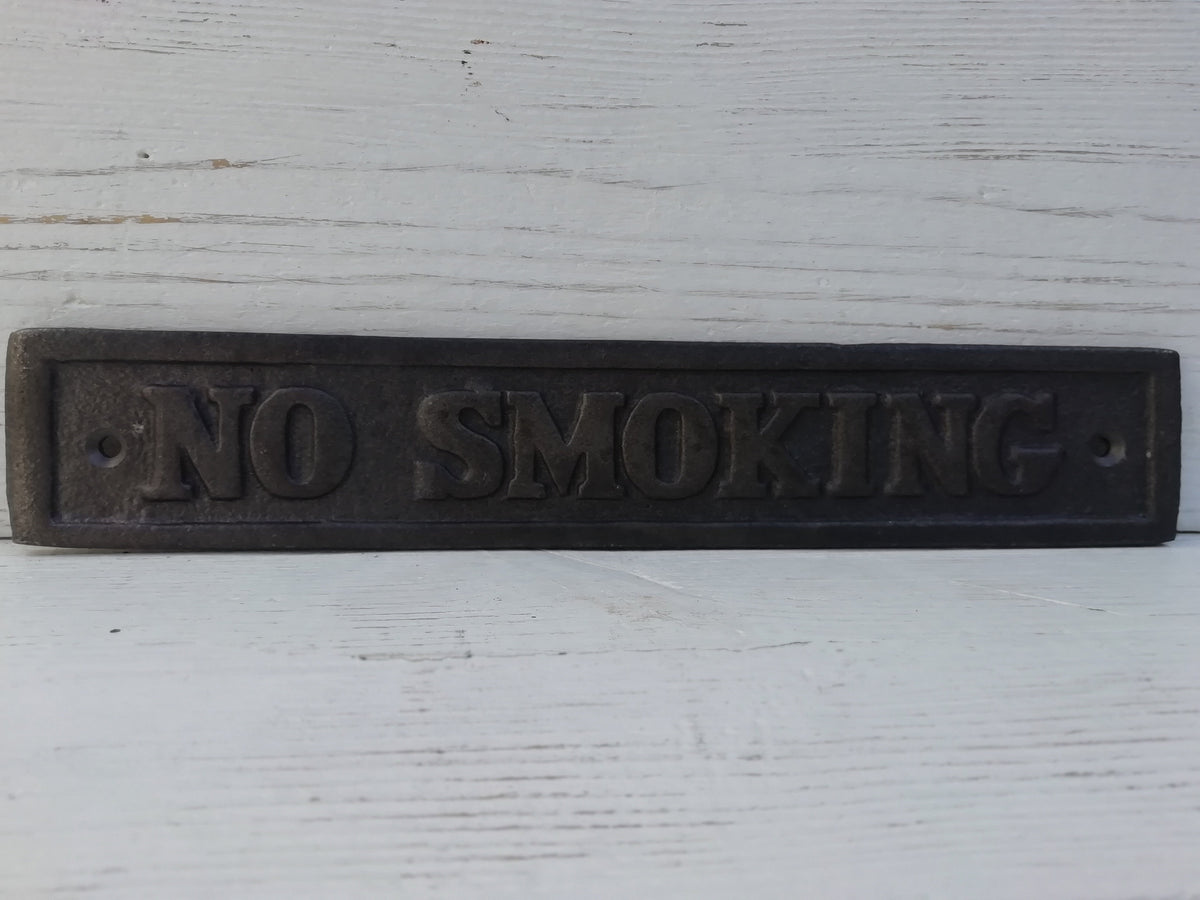 Cast Iron 'NO SMOKING' Door Plaque Wall Sign Cast Iron Room vintage retro Industrial. For Pub Restaurant Cafe