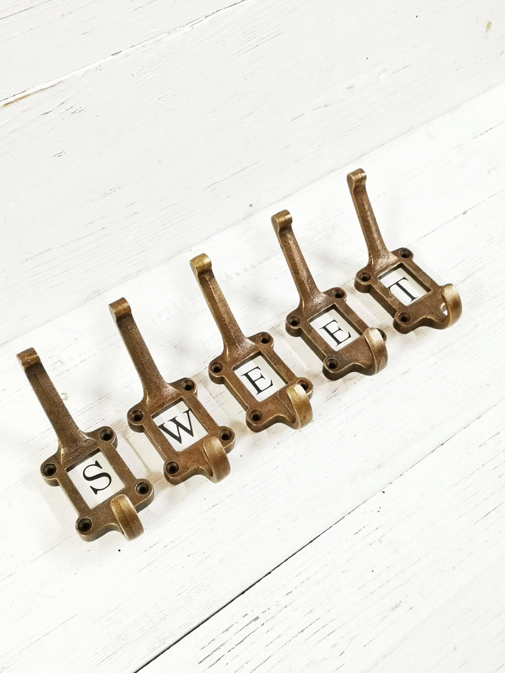 Antique Brass hooks Locker hooks, without ceramic tiles, School/Cloakroom hooks antique, vintage