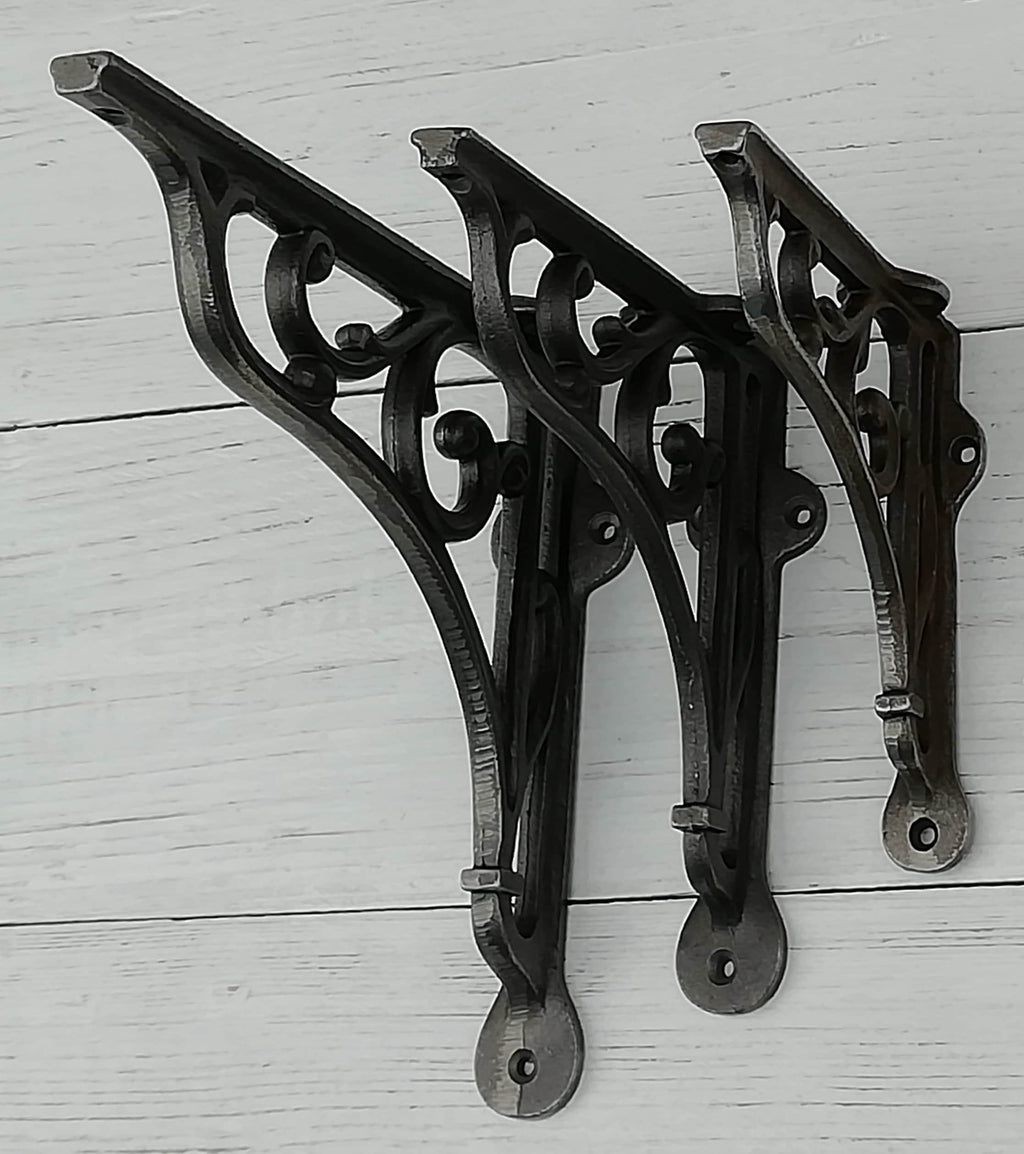 1pc cast antique iron vintage rustic Victorian scroll shelf support brackets wall mounted