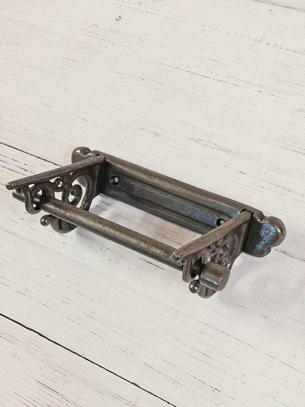 Toilet roll holder cast antique iron - very elegant, scroll design. Wall mounted Choose from London GNER or Traditional
