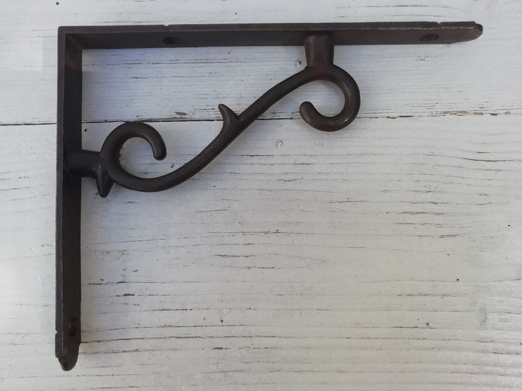 1pc Shelf Wall Bracket Thorn scroll design rustic shelf Bracket wall Support books storage Cast Iron book shelf Wall Bracket Support
