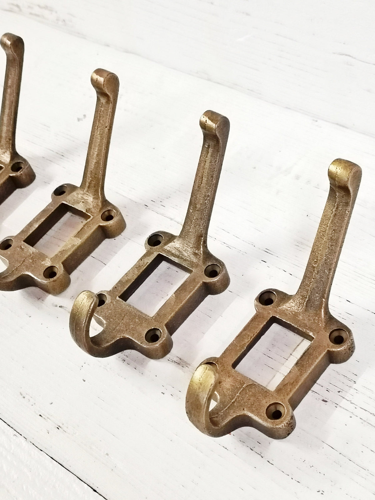 Antique Brass hooks Locker hooks, without ceramic tiles, School/Cloakroom hooks antique, vintage