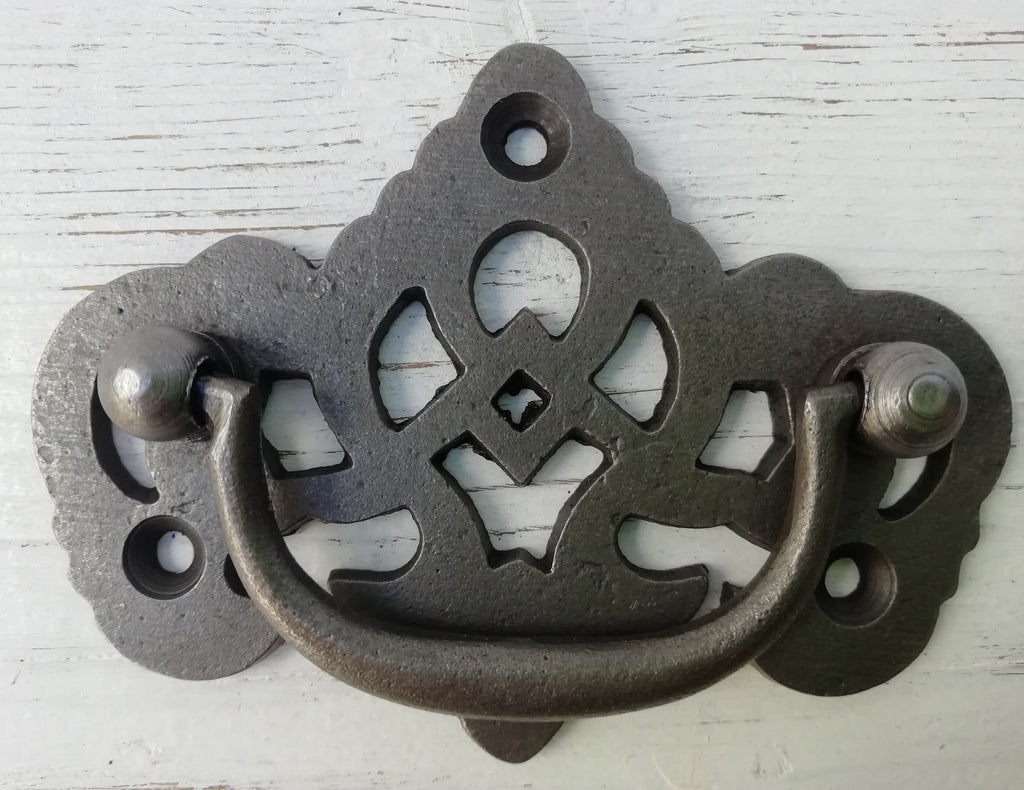 Drop Handle DASTAKI Lattice Cup Drawer Cupboard  Cabinet Handle door Bow handle Metal colour Cast Iron, Puller Handle Square lipped