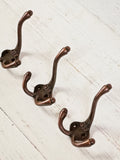 1883 Copper Simple beautiful triple Coat Hook - Retro Antique Finish Cast antique Iron 9cm