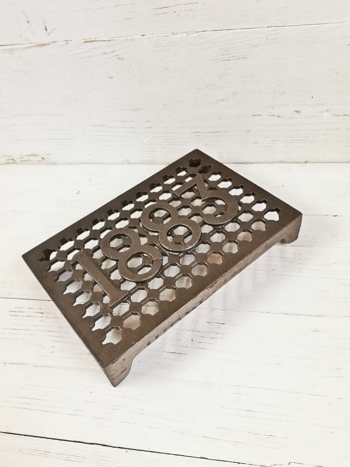 1883 Cast Iron Air Brick/ Trivet stand Vent Victorian style, hot pot stand - 9'' x 6''