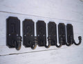 SET of 6 Retro Numbered Coat Hook Cast Iron in a Retro Antique Finish, No 1 - 6 antique iron finish
