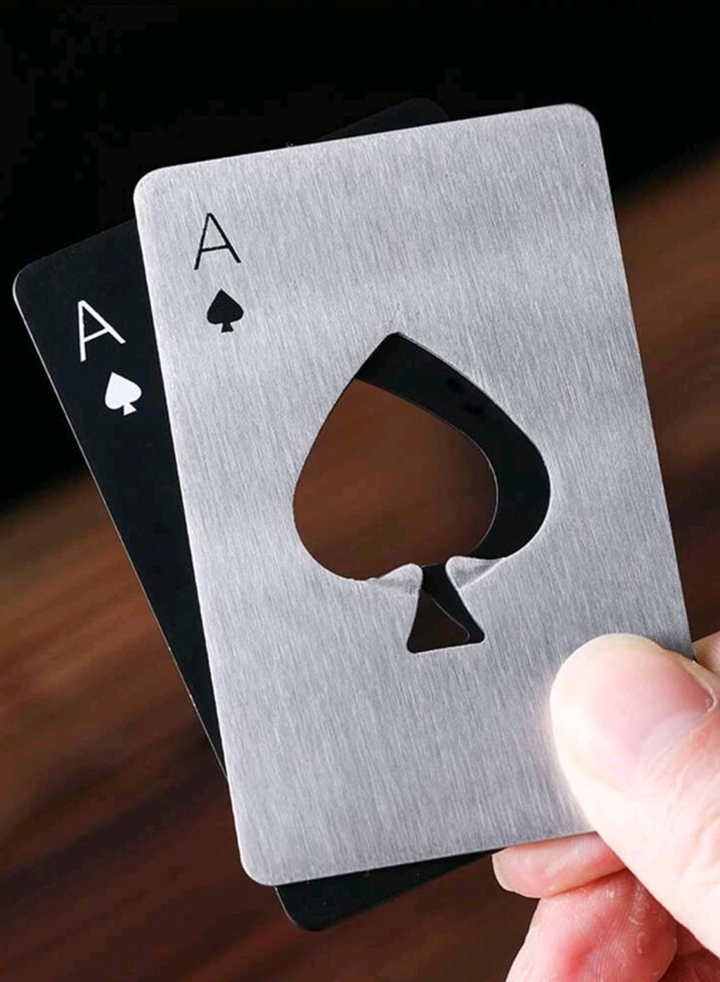 Stainless Steel bottle opener Ace of Spades card shaped wallet, Handheld - Bar, Hotel, Pub, Man cave, Anniversary, Best Man gift idea