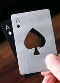 Stainless Steel bottle opener Ace of Spades card shaped wallet, Handheld - Bar, Hotel, Pub, Man cave, Anniversary, Best Man gift idea