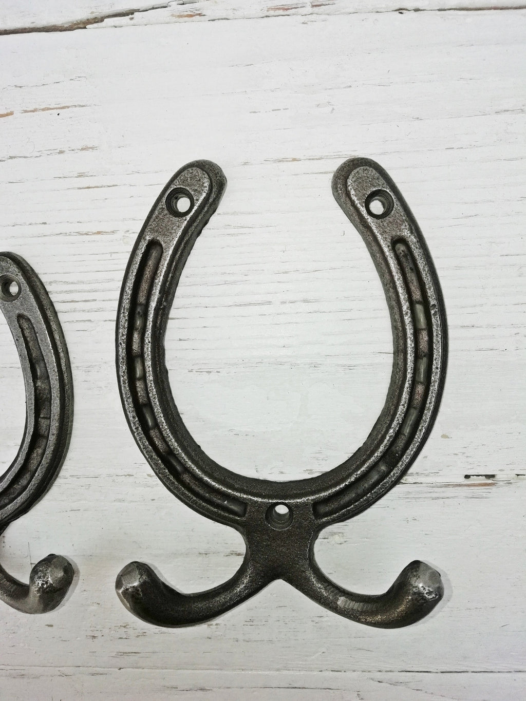 Coat Hooks Vintage Cast Iron Traditional cast antique Iron HORSE SHOUE hooks - For Good Luck! Wedding/Anniversary/House warming gift idea
