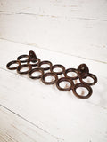 Dozen 12 EGG HOLDER wall mounted cast iron rustic old vintage style farmhouse country cottage kitchen egg stand holder tray rack 13''