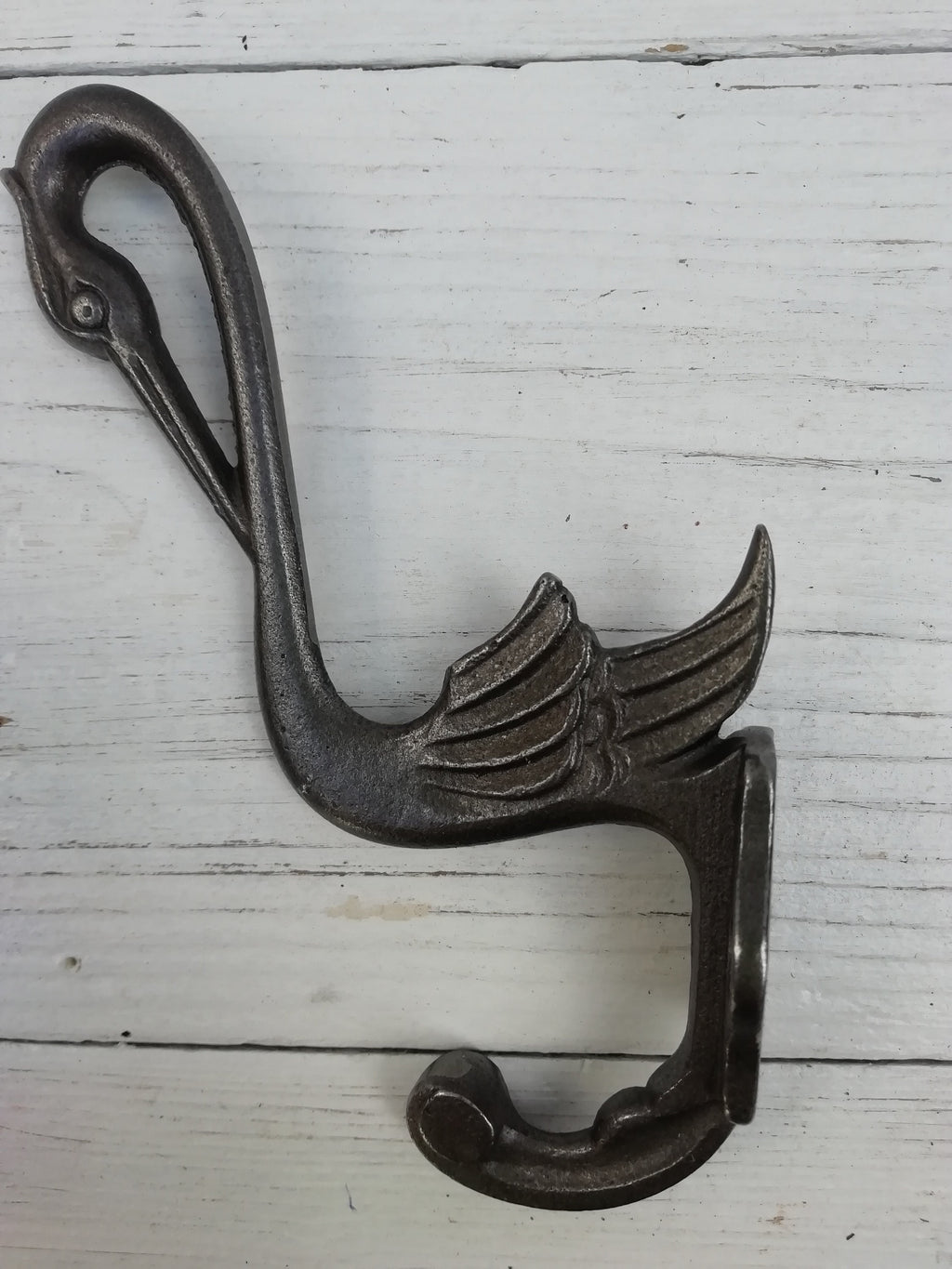 Hat and Coat Hook HERON / SWAN design - Retro Antique Finish Cast antique Iron 14cm