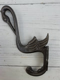 Hat and Coat Hook HERON / SWAN design - Retro Antique Finish Cast antique Iron 14cm