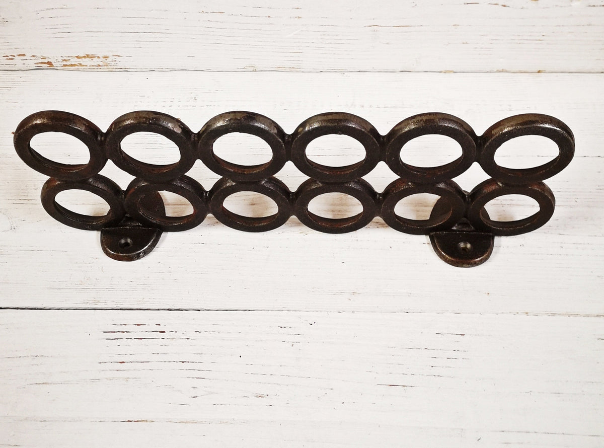 Dozen 12 EGG HOLDER wall mounted cast iron rustic old vintage style farmhouse country cottage kitchen egg stand holder tray rack 13''