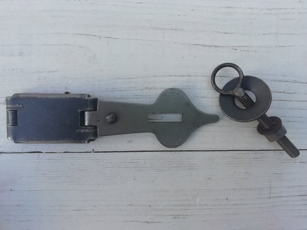 Cast Iron Hasp and staple Door Lock Ornate Chest Box Trunk Casket Cabinet Gate Door Hinge