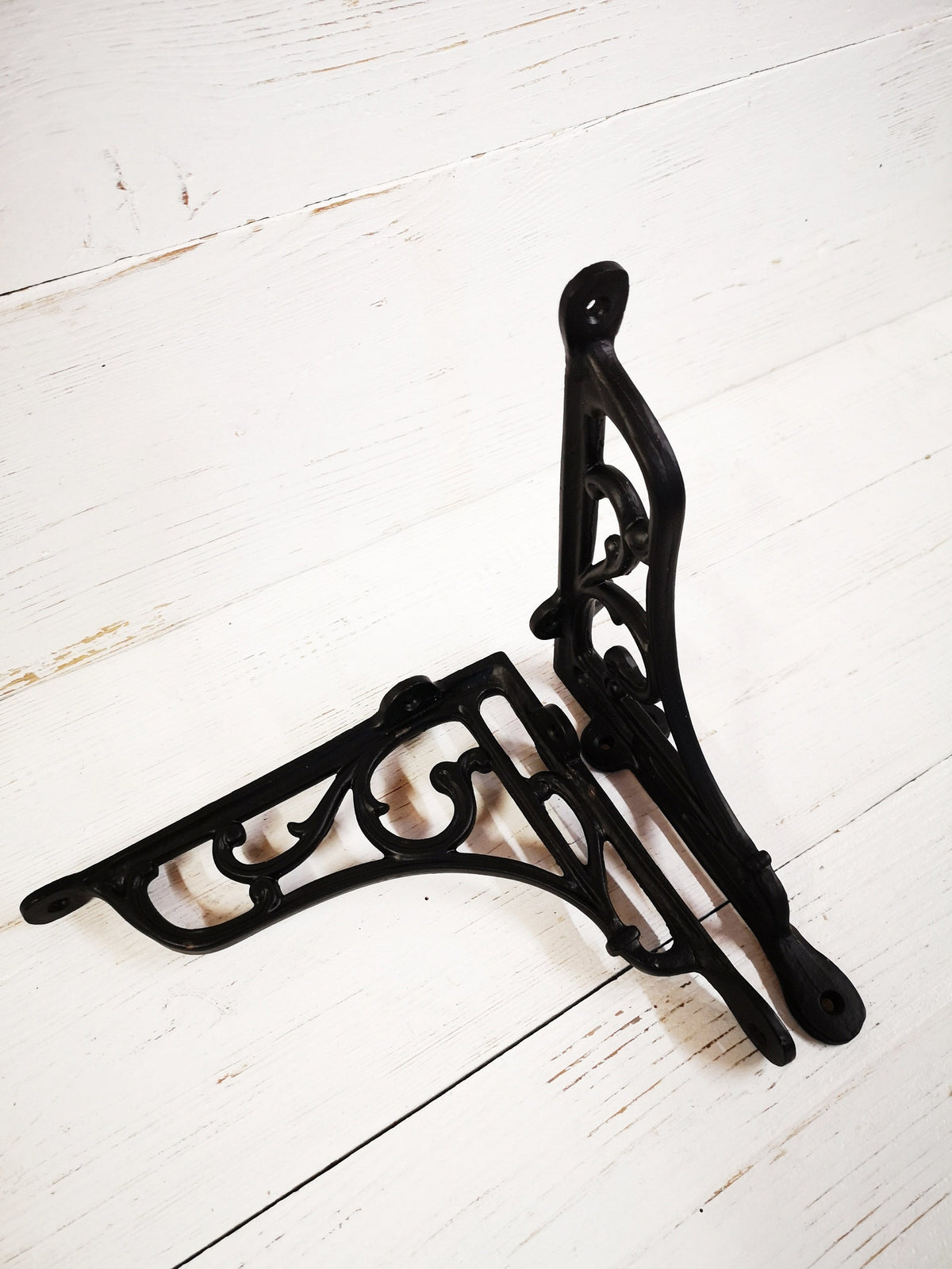 1pc Satin epoxy BLACK decorative shelf support Decorative design Heritage Bracket, wall Support books storage Cast Iron