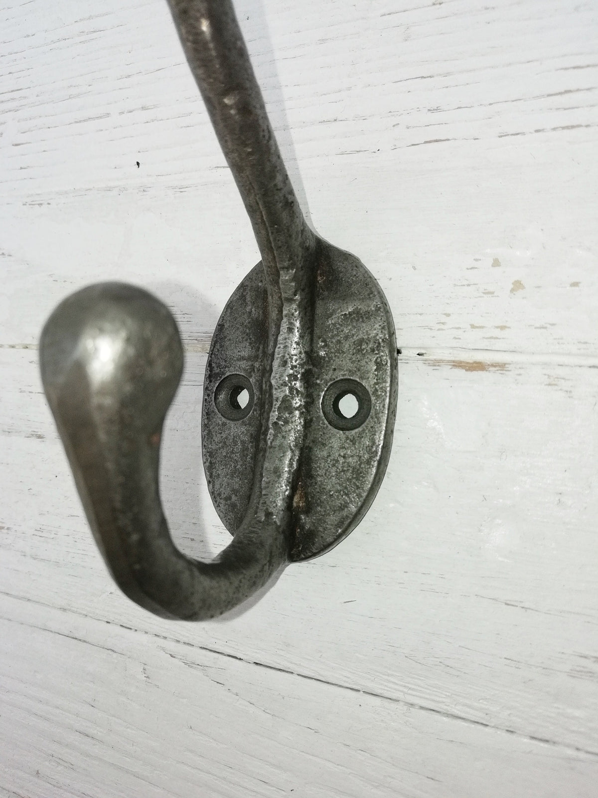 Vintage Riven Industrial design Coat and Hat double Hook Hanger antique cast iron hook