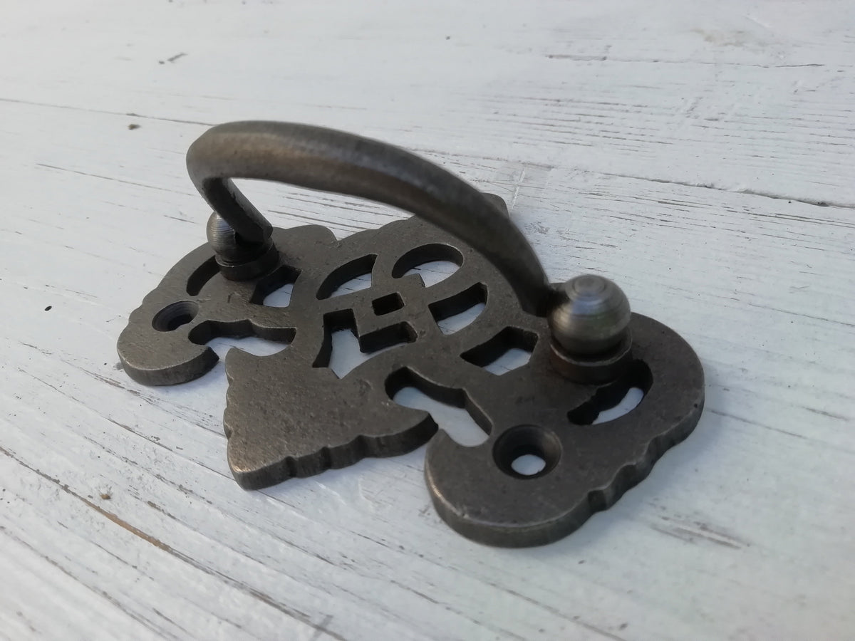 Drop Handle DASTAKI Lattice Cup Drawer Cupboard  Cabinet Handle door Bow handle Metal colour Cast Iron, Puller Handle Square lipped