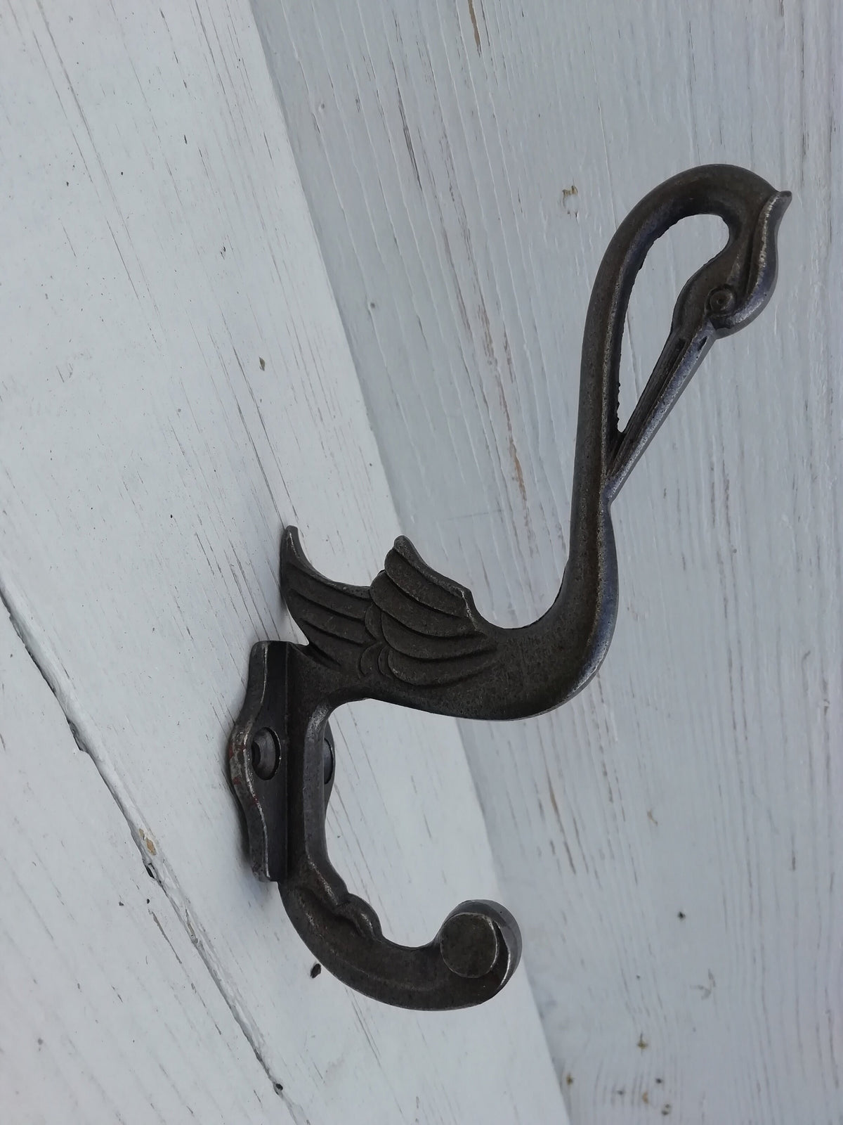 Hat and Coat Hook HERON / SWAN design - Retro Antique Finish Cast antique Iron 14cm