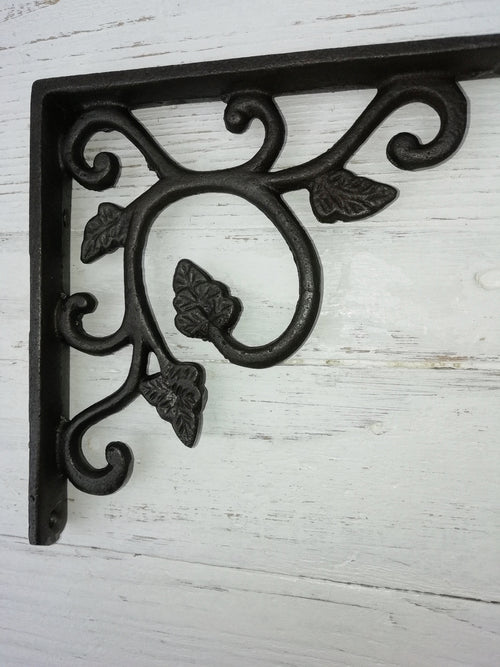 1pc decorative shelf support LEAF design Bracket, wall Support books storage Cast Iron book shelf, suitable for scaffold board