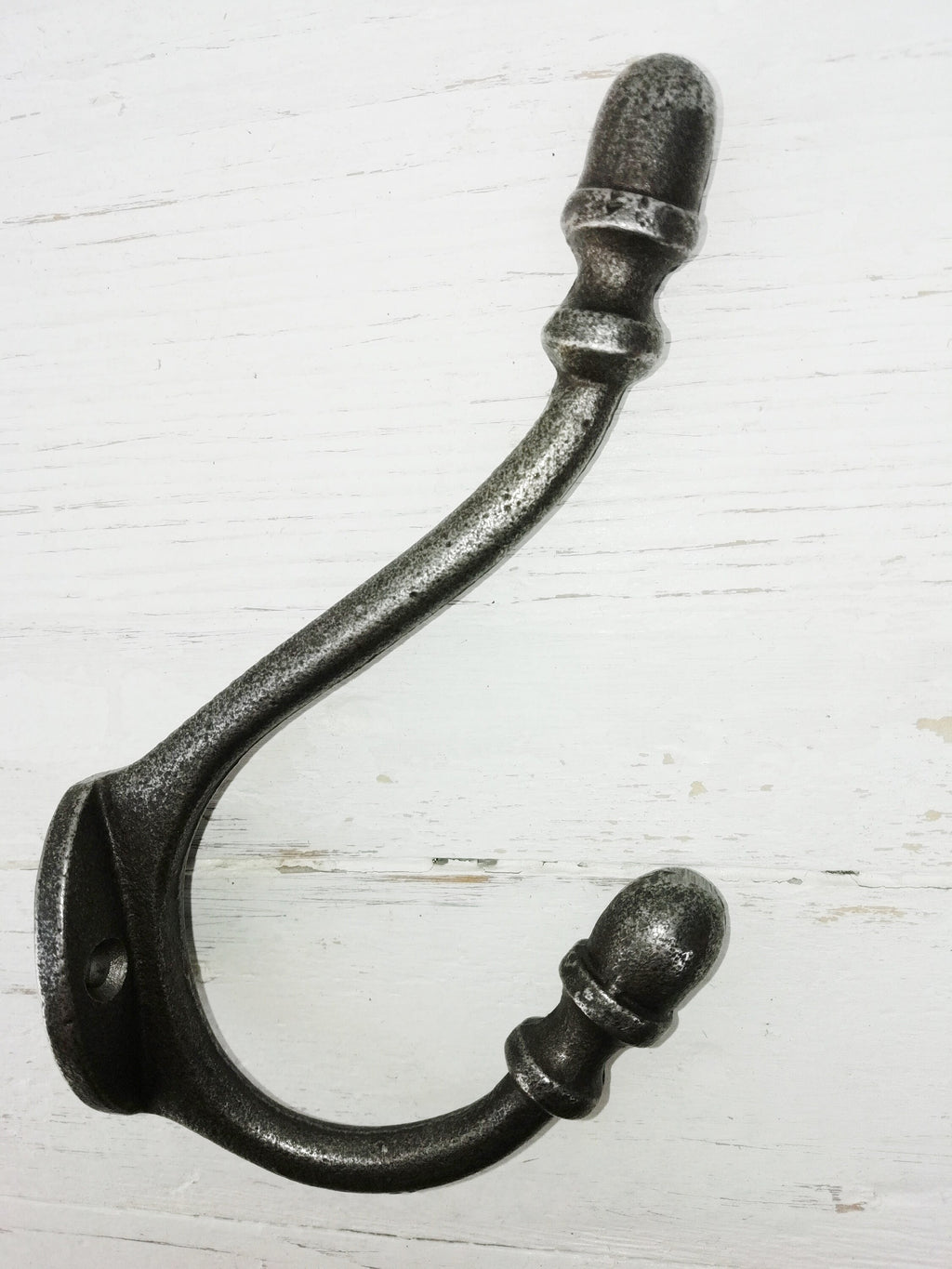 Coat Hook Double ACORN tip antique cast iron hook