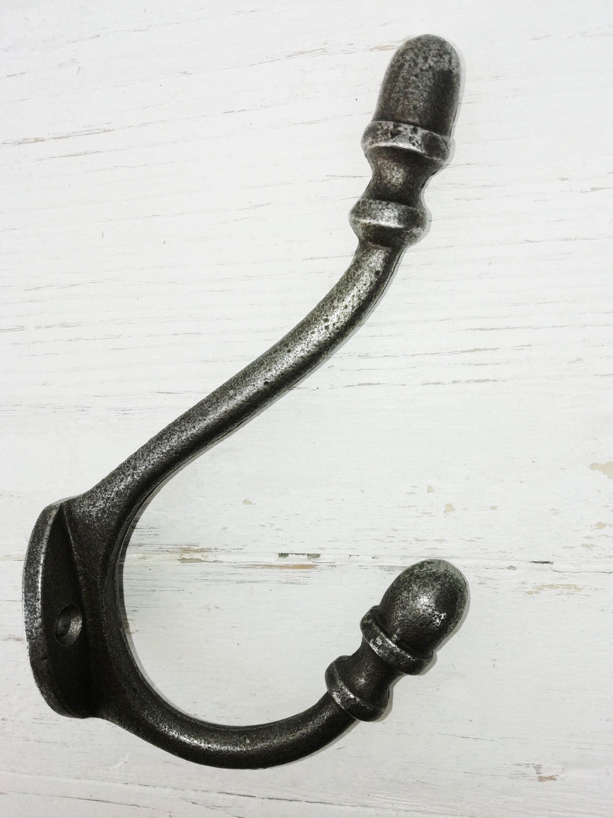 Coat Hook Double ACORN tip antique cast iron hook