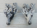 Deer ANTLER Knob antique Design Cream white Patina 80mm wide Drawer Cupboard  Cabinet Handle door shabby chic Cast Iron, Puller Handle