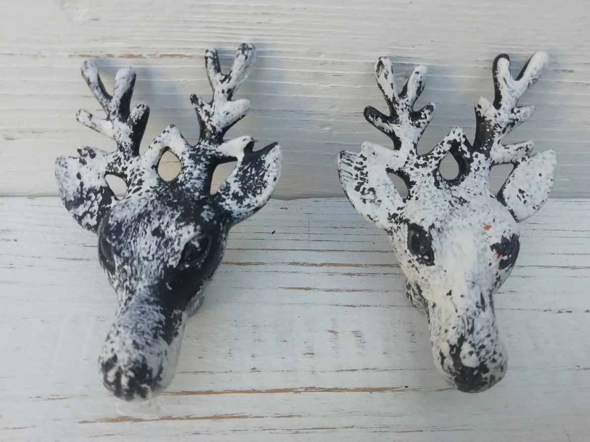 Deer ANTLER Knob antique Design Cream white Patina 80mm wide Drawer Cupboard  Cabinet Handle door shabby chic Cast Iron, Puller Handle
