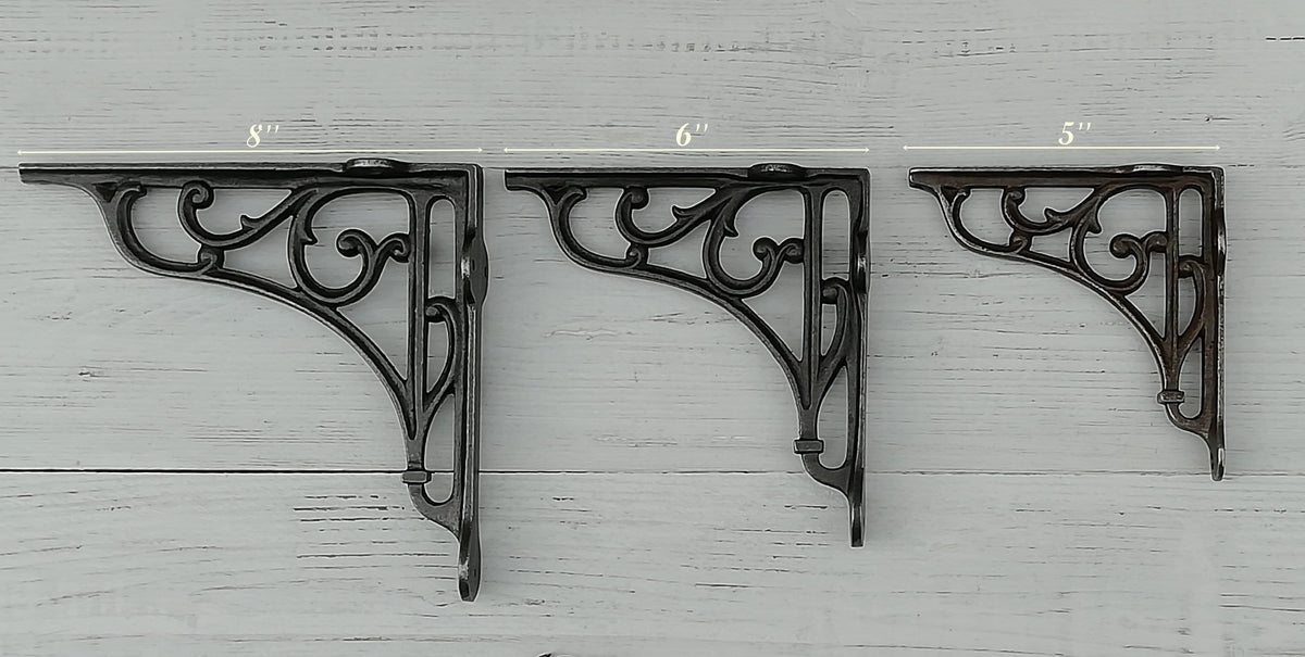 1pc cast antique iron vintage rustic Victorian scroll shelf support brackets wall mounted