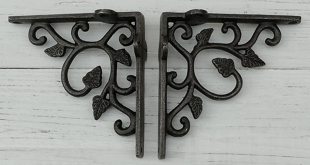 1pc SMALL LEAF design rustic shelf Bracket wall Support books storage Cast Iron book shelf Wall Bracket Support