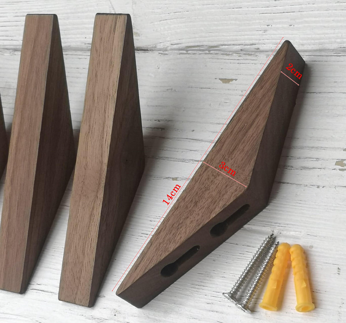 Walnut Wood Wall Coat Hooks, Decorative Wall Hooks, Towel Hangers, Hooks for Walls, Storage Solutions. Solid wood. Scandinavian style modern