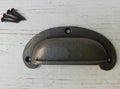 ROUND LIPPED LUGS Cup Drawer Cupboard  Cabinet Handle door Bow handle brown/black Cast Iron, Puller Handle Square lipped