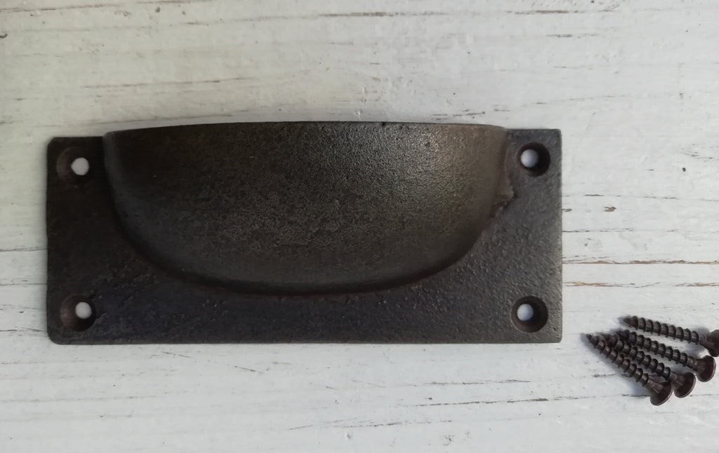 Square Drawer Cupboard  Cabinet Handle door Bow handle brown/black Cast Iron, Puller Handle Square lipped