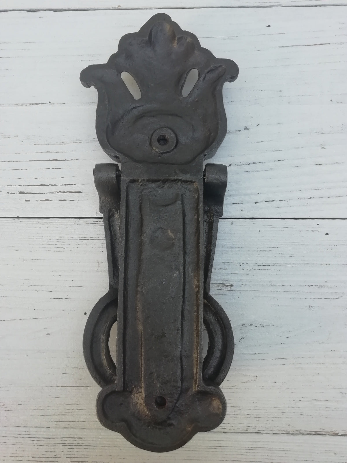 Stunning Classical cast antique iron large Door Knocker KENRICK Design. Heavy!