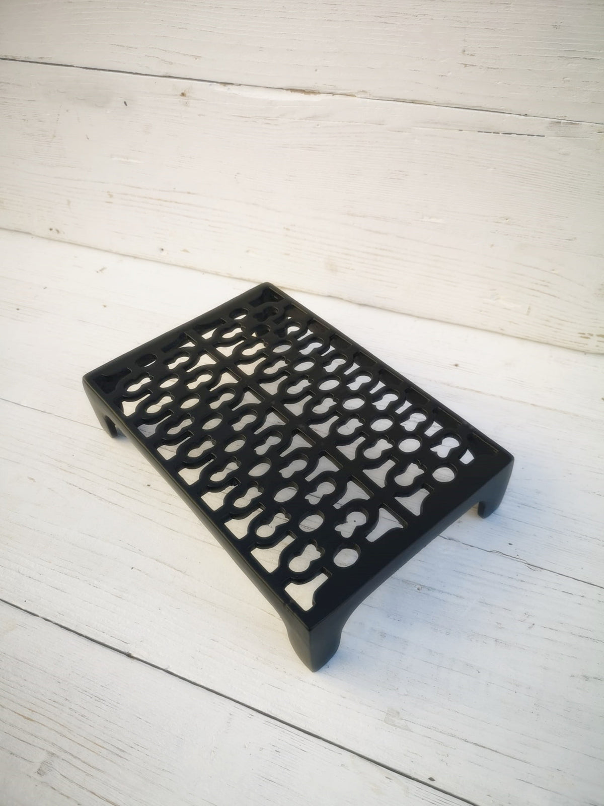 BLACK Cast Iron Air Brick/ Trivet stand Vent Victorian style, hot pot stand