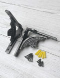 a pair (set of 2) ROYAL Shelf Bracket GALLOWS Rad Lugs BUCKINGHAM palace crown Antique Iron brackets - available in 2 sizes