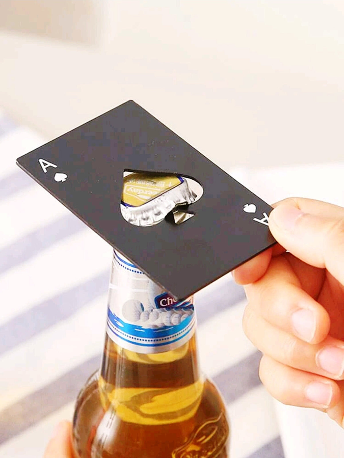 Stainless Steel bottle opener Ace of Spades card shaped wallet, Handheld - Bar, Hotel, Pub, Man cave, Anniversary, Best Man gift idea