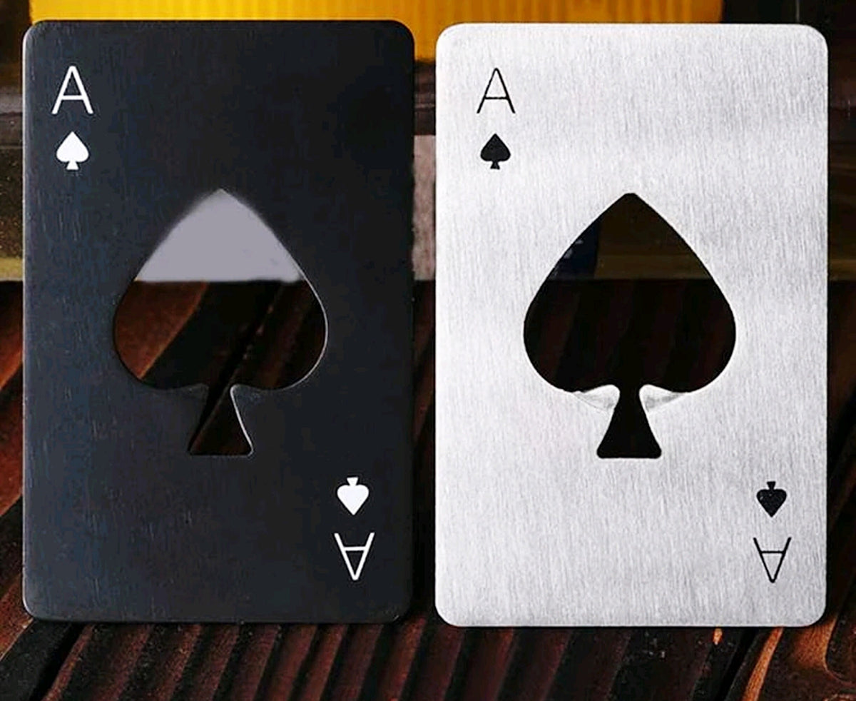 Stainless Steel bottle opener Ace of Spades card shaped wallet, Handheld - Bar, Hotel, Pub, Man cave, Anniversary, Best Man gift idea