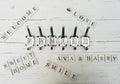 CHROME on Cast Iron hooks Locker hooks, Ceramic insert tiles, School/Cloakroom hooks antique, vintage A-Z 0-10 Numbers, Letters and Symbols