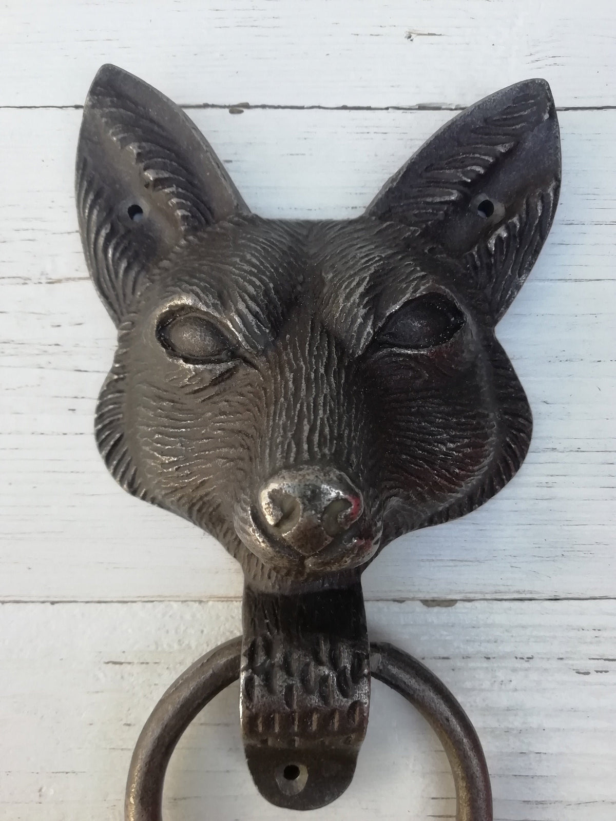 Stunning Classical cast antique iron large Fox design Door Knocker Animal Country Style