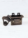 Fathers Day Gift idea Bottle Opener Wall Mounted COCA COLA Beer Bottle Opener with Cap Catcher Cast antique Iron, Great gift idea, Barware